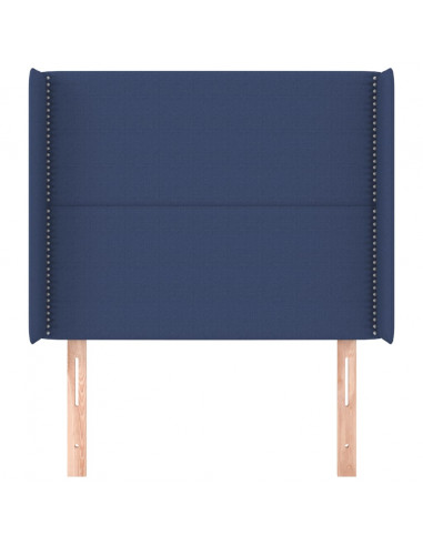 Testiera ad Orecchio Blu 93x16x118/128 cm in Tessuto