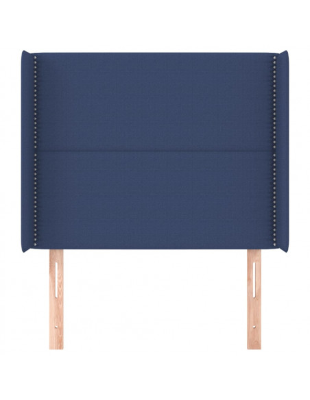 Testiera ad Orecchio Blu 93x16x118/128 cm in Tessuto
