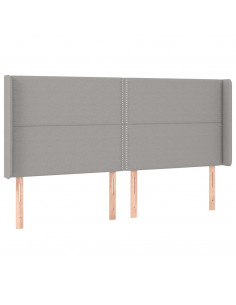 Testiera ad Orecchio Grigio Chiaro 183x16x118/128 cm in Tessuto 2