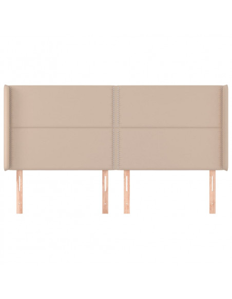 Testiera ad Orecchio Cappuccino 203x16x118/128 cm in Similpelle