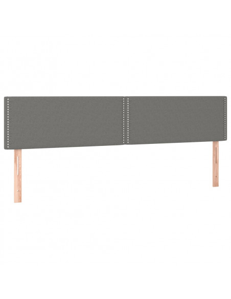 Testiera a LED Grigio Scuro 180x5x78/88 cm in Tessuto