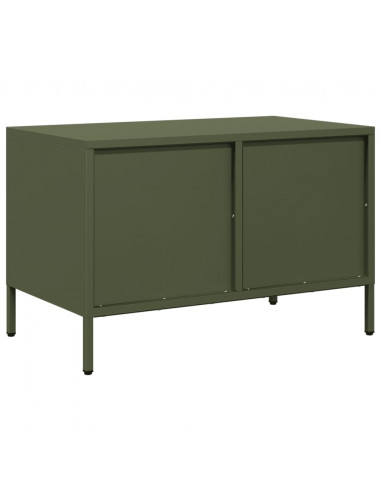 Mobile TV Verde Oliva 68x39x43,5cm in Acciaio Laminato a Freddo