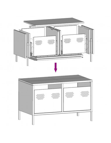 Mobile TV Verde Oliva 68x39x43,5cm in Acciaio Laminato a Freddo