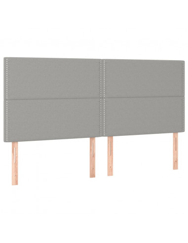 Testiera a LED Grigio Chiaro 180x5x118/128 cm in Tessuto