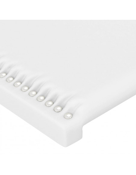 Testiera a LED Bianco 144x5x118/128 cm in Similpelle