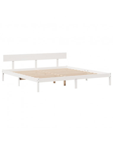 Giroletto senza Materasso Bianco 200x200 cm Legno Massello Pino