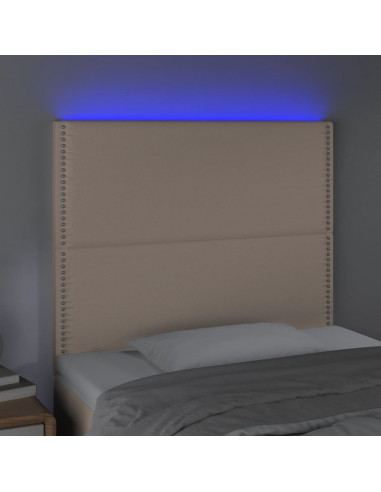 Testiera a LED Cappuccino 80x5x118/128 cm in Similpelle