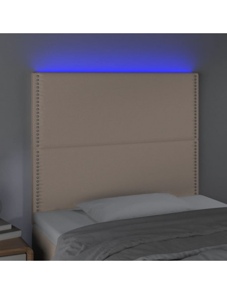 Testiera a LED Cappuccino 80x5x118/128 cm in Similpelle
