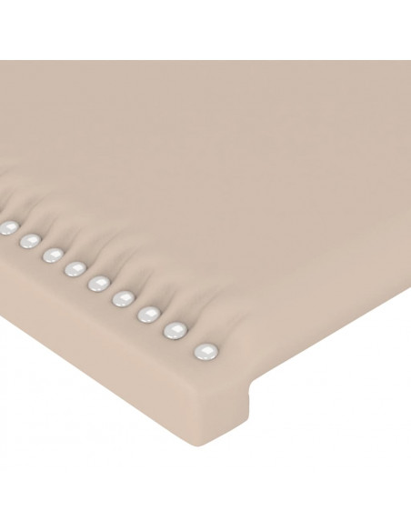 Testiera a LED Cappuccino 80x5x118/128 cm in Similpelle