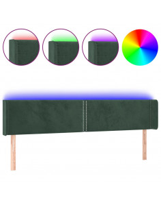 Testiera a LED Verde Scuro 163x16x78/88 cm in Velluto 2