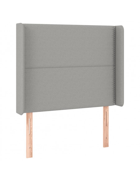 Testiera a LED Grigio Chiaro 83x16x118/128 cm in Tessuto