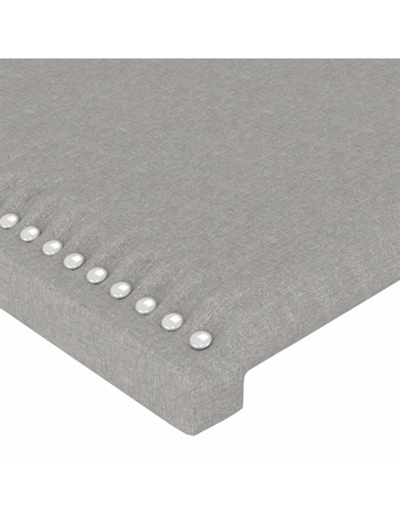 Testiera a LED Grigio Chiaro 83x16x118/128 cm in Tessuto