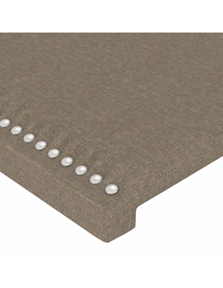 Testiera a LED Tortora 163x16x118/128 cm in Tessuto