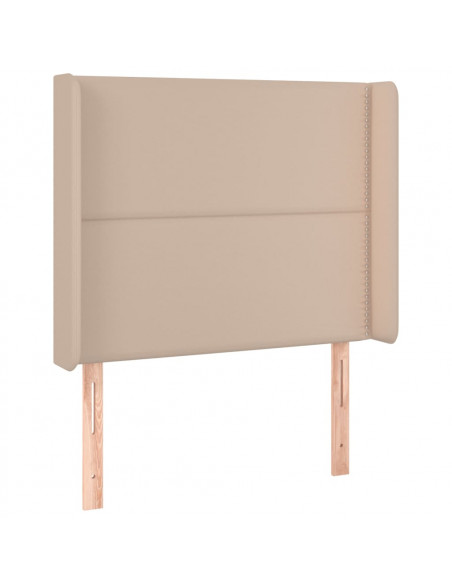 Testiera a LED Cappuccino 83x16x118/128 cm in Similpelle