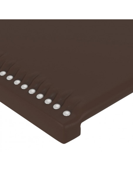 Testiera 2 pz Marrone 90x5x78/88 cm in Similpelle