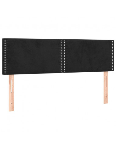 Testiere 2 pz Nere 72x5x78/88 cm in Velluto