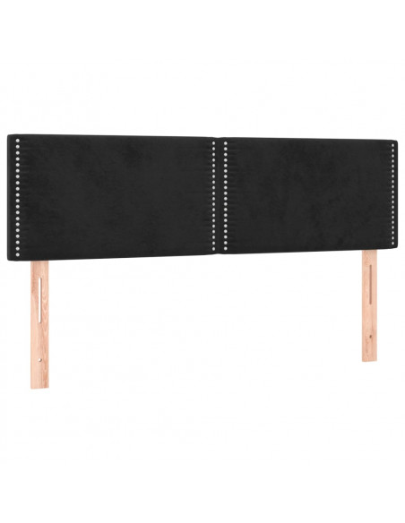 Testiere 2 pz Nere 72x5x78/88 cm in Velluto