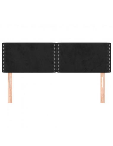 Testiere 2 pz Nere 72x5x78/88 cm in Velluto