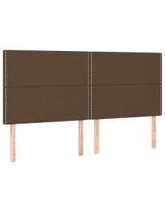 Testiera 4 pz Marrone Scuro 80x5x78/88 cm in Tessuto 2