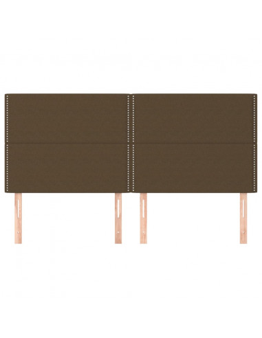 Testiera 4 pz Marrone Scuro 80x5x78/88 cm in Tessuto