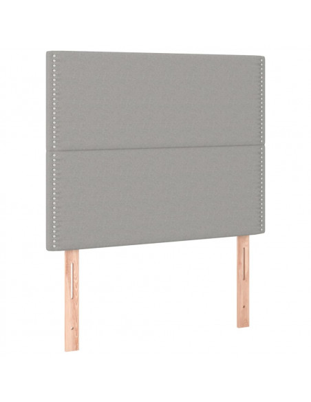 Testiera 2 pz Grigio Chiaro 80x5x78/88 cm in Tessuto