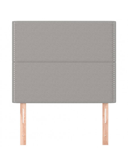 Testiera 2 pz Grigio Chiaro 80x5x78/88 cm in Tessuto