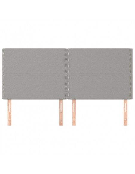 Testiera 4 pz Grigio Chiaro 80x5x78/88 cm in Tessuto