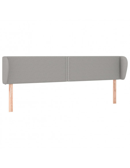 Testiera ad Orecchio Grigio Chiaro 163x23x78/88 cm in Tessuto