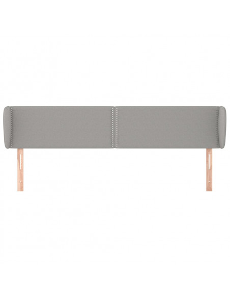 Testiera ad Orecchio Grigio Chiaro 163x23x78/88 cm in Tessuto