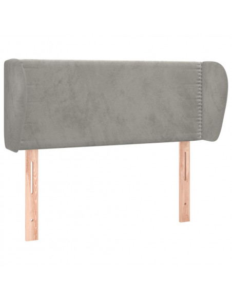 Testiera ad Orecchio Grigio Chiaro 103x23x78/88 cm in Velluto