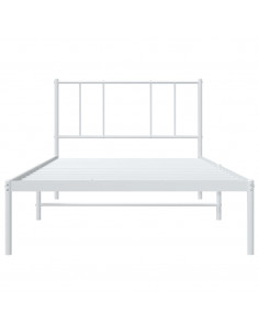 Giroletto con Testiera Metallo Bianco 90x200 cm