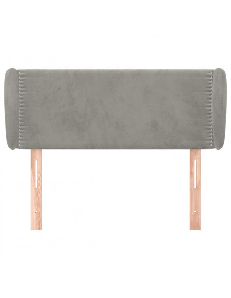 Testiera ad Orecchio Grigio Chiaro 103x23x78/88 cm in Velluto