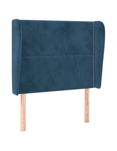 Testiera ad Orecchio Blu Scuro 83x23x118/128 cm in Velluto