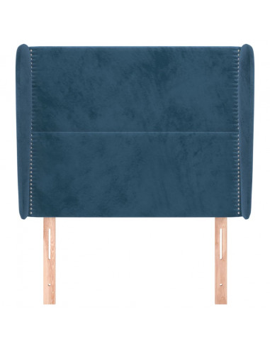 Testiera ad Orecchio Blu Scuro 83x23x118/128 cm in Velluto
