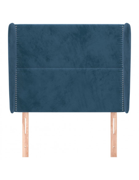 Testiera ad Orecchio Blu Scuro 83x23x118/128 cm in Velluto