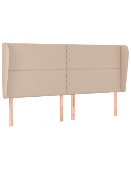 Testiera ad Orecchio Cappuccino 203x23x118/128 cm in Similpelle