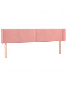 Testiera ad Orecchio Rosa 203x16x78/88 cm in Velluto 2