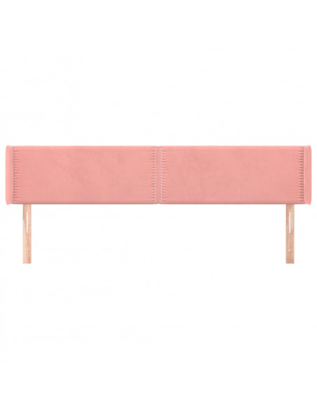 Testiera ad Orecchio Rosa 203x16x78/88 cm in Velluto