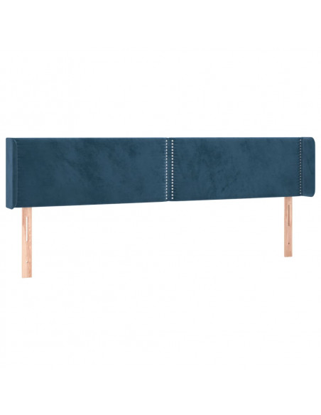 Testiera ad Orecchio Blu Scuro 163x16x78/88 cm in Velluto