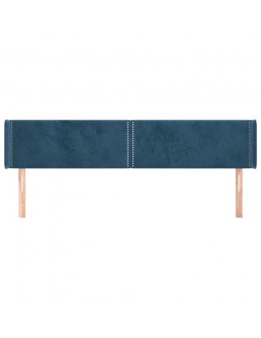 Testiera ad Orecchio Blu Scuro 163x16x78/88 cm in Velluto