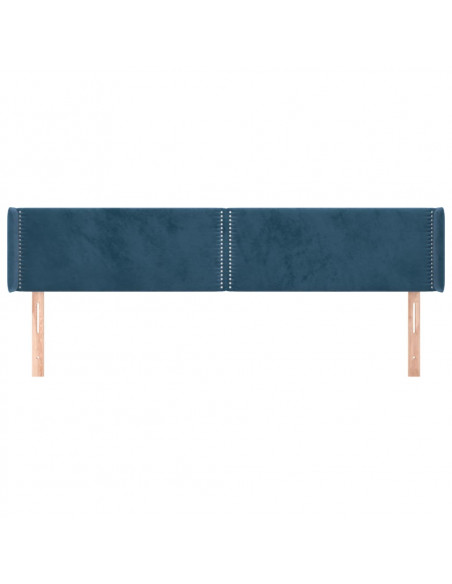 Testiera ad Orecchio Blu Scuro 163x16x78/88 cm in Velluto