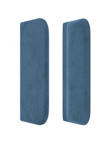 Testiera ad Orecchio Blu Scuro 163x16x78/88 cm in Velluto