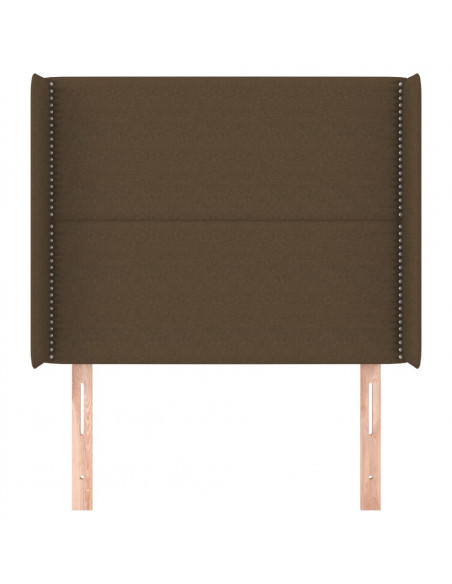 Testiera ad Orecchio Marrone Scuro 83x16x118/128 cm in Tessuto