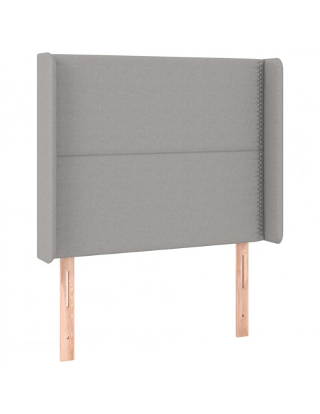 Testiera ad Orecchio Grigio Chiaro 93x16x118/128 cm in Tessuto