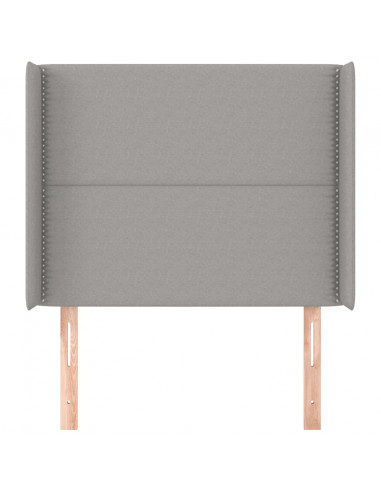 Testiera ad Orecchio Grigio Chiaro 93x16x118/128 cm in Tessuto