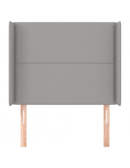 Testiera ad Orecchio Grigio Chiaro 93x16x118/128 cm in Tessuto