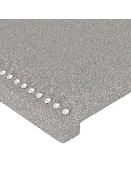 Testiera ad Orecchio Grigio Chiaro 93x16x118/128 cm in Tessuto