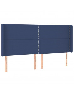 Testiera ad Orecchio Blu 183x16x118/128 cm in Tessuto 2