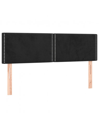 Testiera a LED Nera 144x5x78/88 cm in Velluto