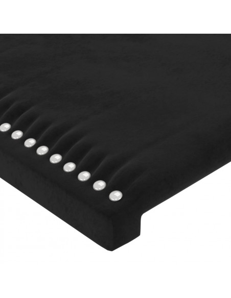 Testiera a LED Nera 147x16x78/88 cm in Velluto